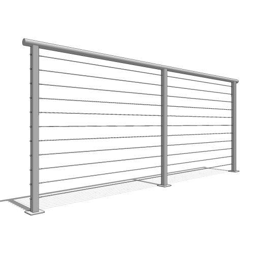 CAD Drawings AGS Stainless Inc. Cable Railing System with Round Top